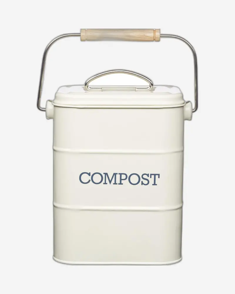 3-Litre Compost Bin – Cream-Coloured Stainless Steel (Ln) 1