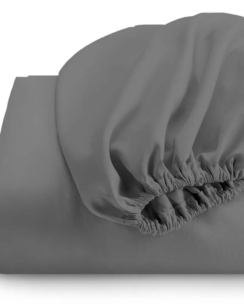 3-Piece Ultra-Soft Cotton Fitted Sheet Set – Classic Silver 1