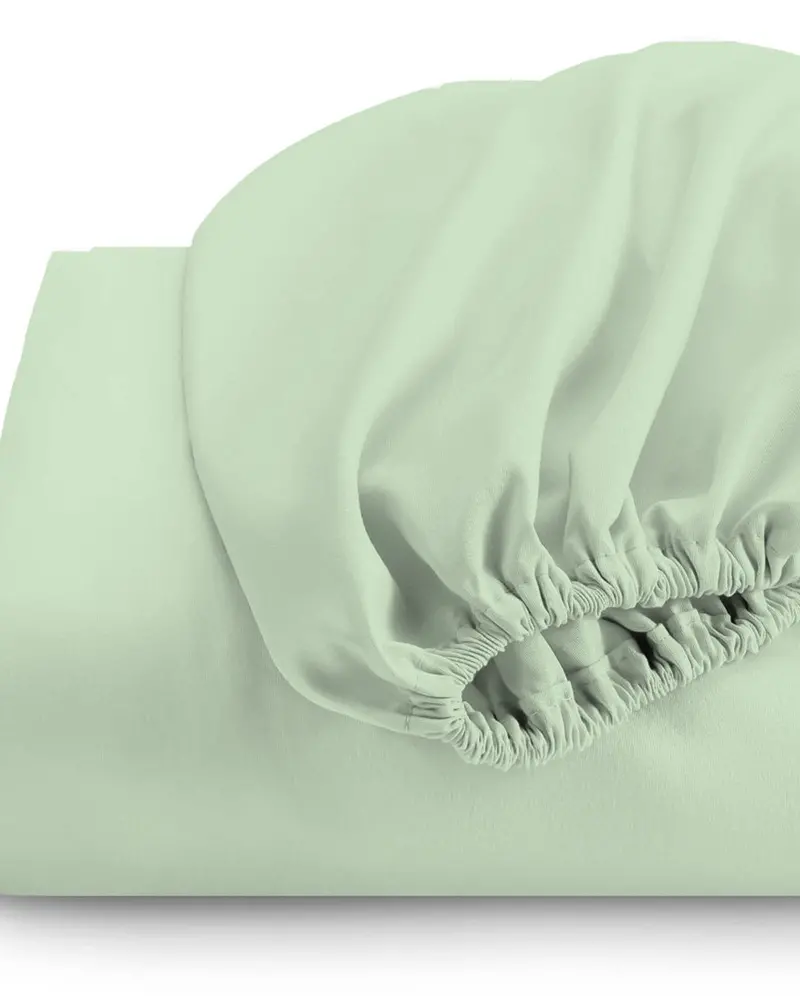 3-Piece Ultra-Soft Cotton Fitted Sheet Set – Mint Green 1