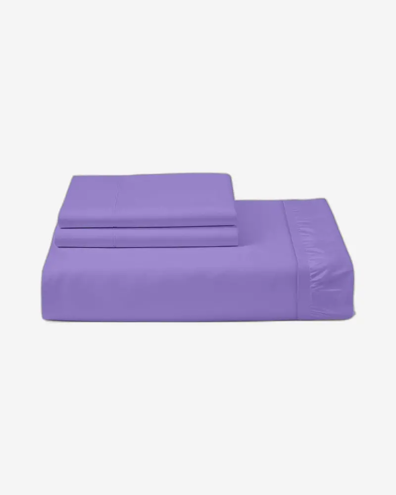 3-Piece Ultra-Soft Cotton Fitted Sheet Set – Silver-Dark Purple Blend 1