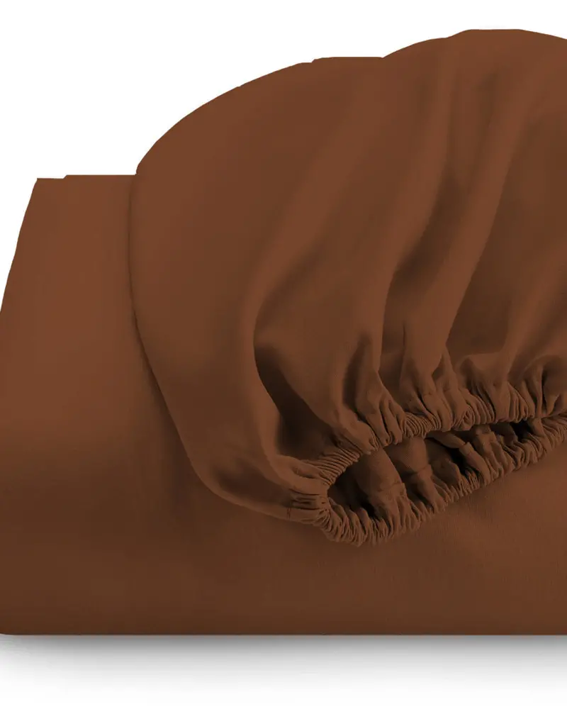 3-Piece Ultra-Soft Cotton Fitted Sheet Set – Warm Brown 1