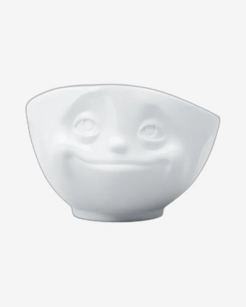 500Ml Dreamy Ceramic Bowl – Calm Expression Design (White) 1