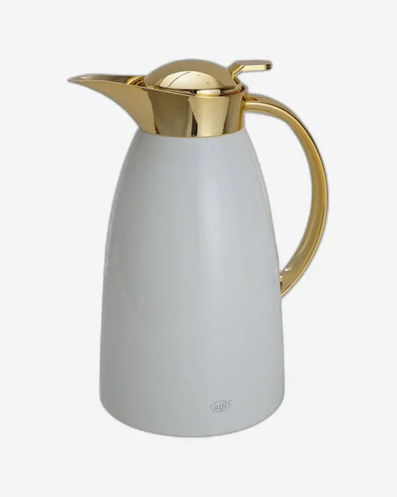 Alfi Gusto 1L Coconut White Arabic Flask Featuring Gold Trim 1