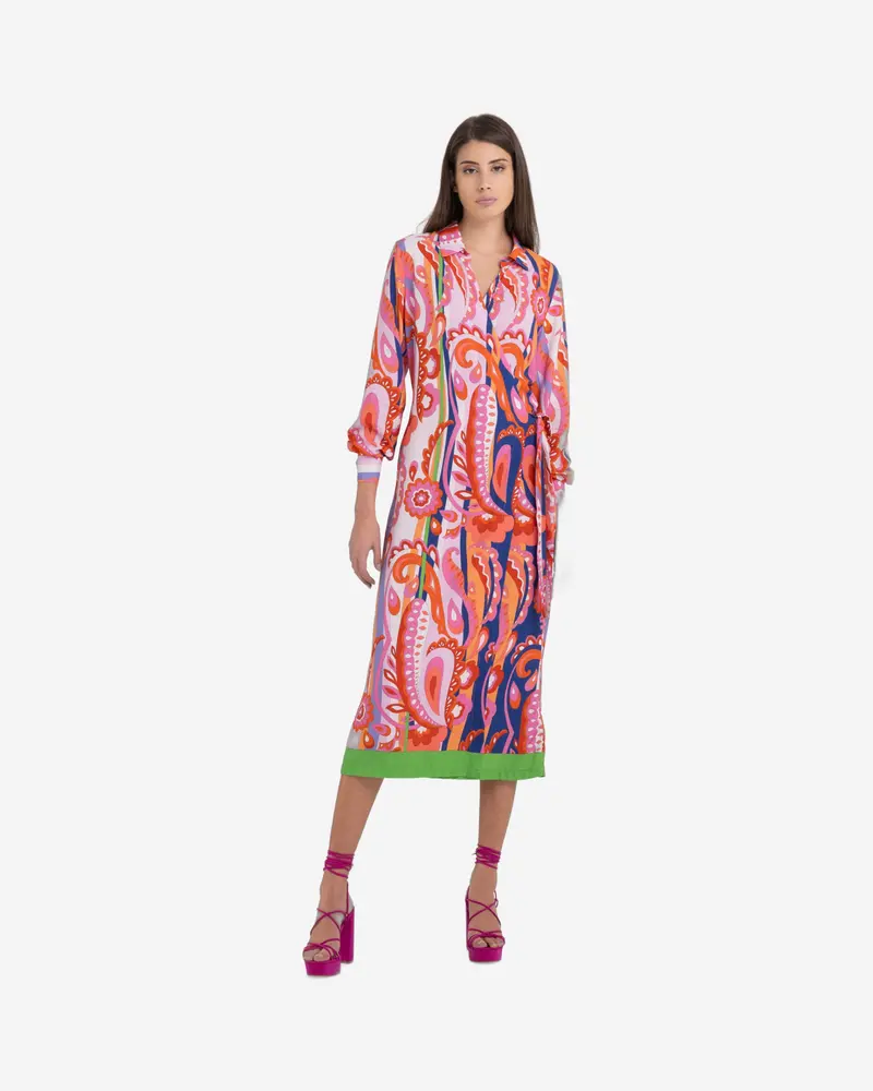 All-Over Printed Viscose Shirt-Dress 1