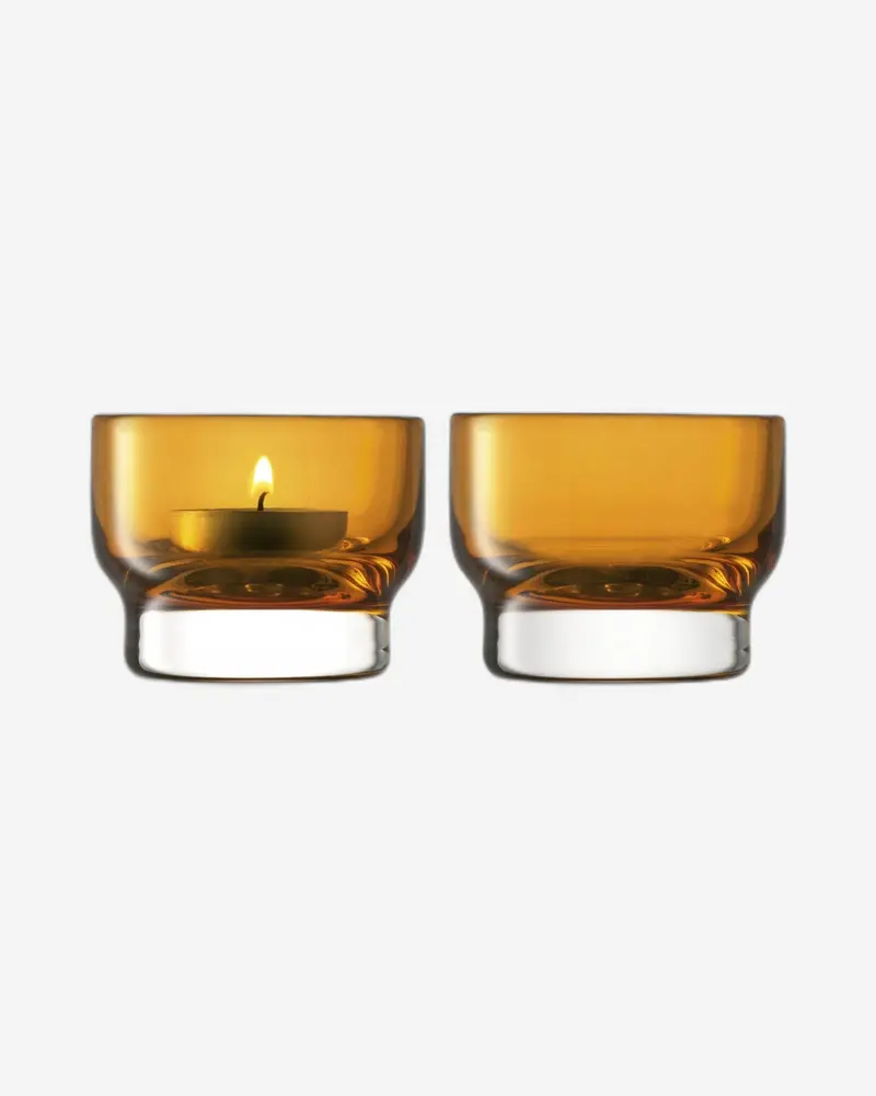 Amber Tealight Holder Set – 6Cm Tall (2-Pack) 1