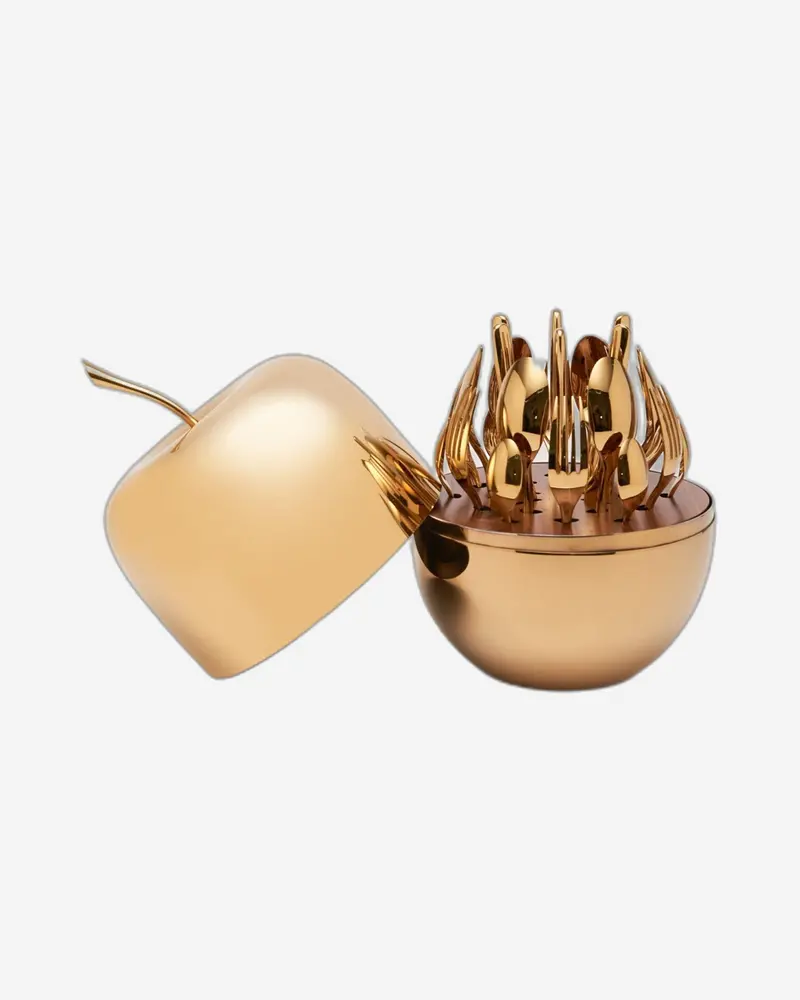 Apple Full 304 Stainless Steel 24-Piece Gold-Plated Cutlery Set 1