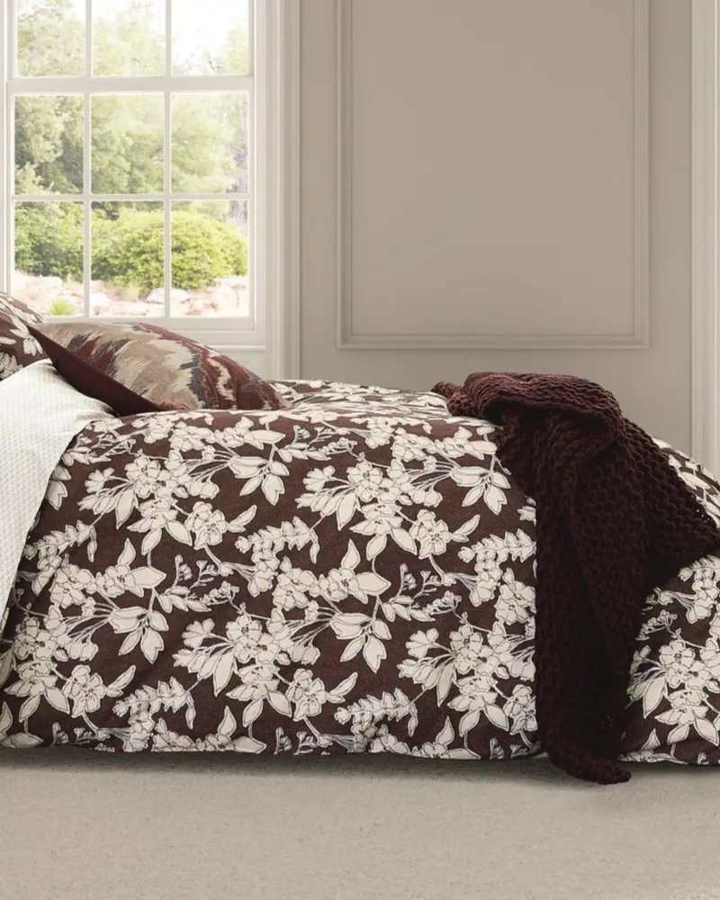 Bedeck Of Belfast Aris Duvet Cover Set – Burgundy With Oxford Pillowcases 1