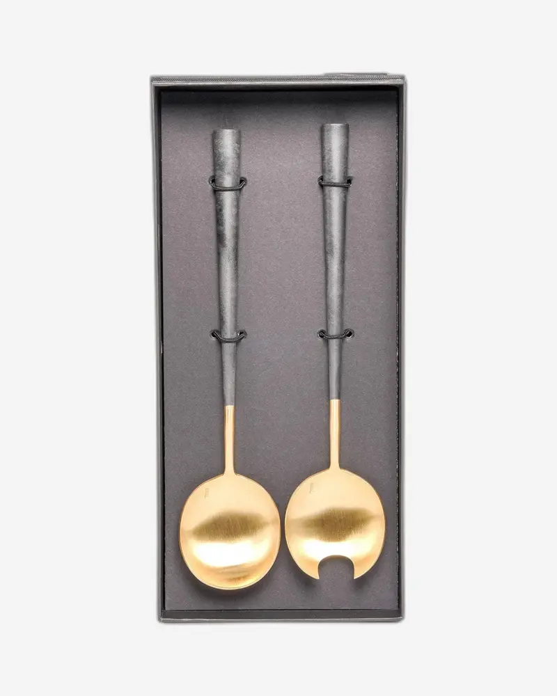 Belo Inox Neo Black Gold Salad Serving Set (2-Piece) – Sophisticated Gift Box 1