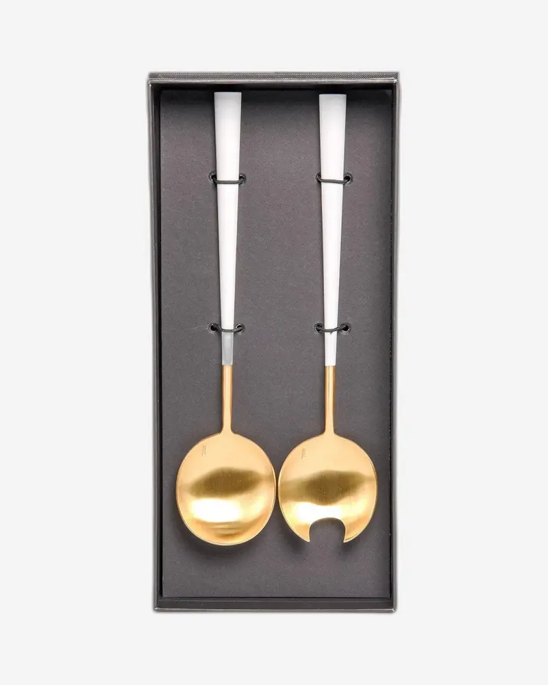 Belo Inox Neo White Gold Salad Serving Set (2-Piece) – Luxe Gift Boxed Design 1