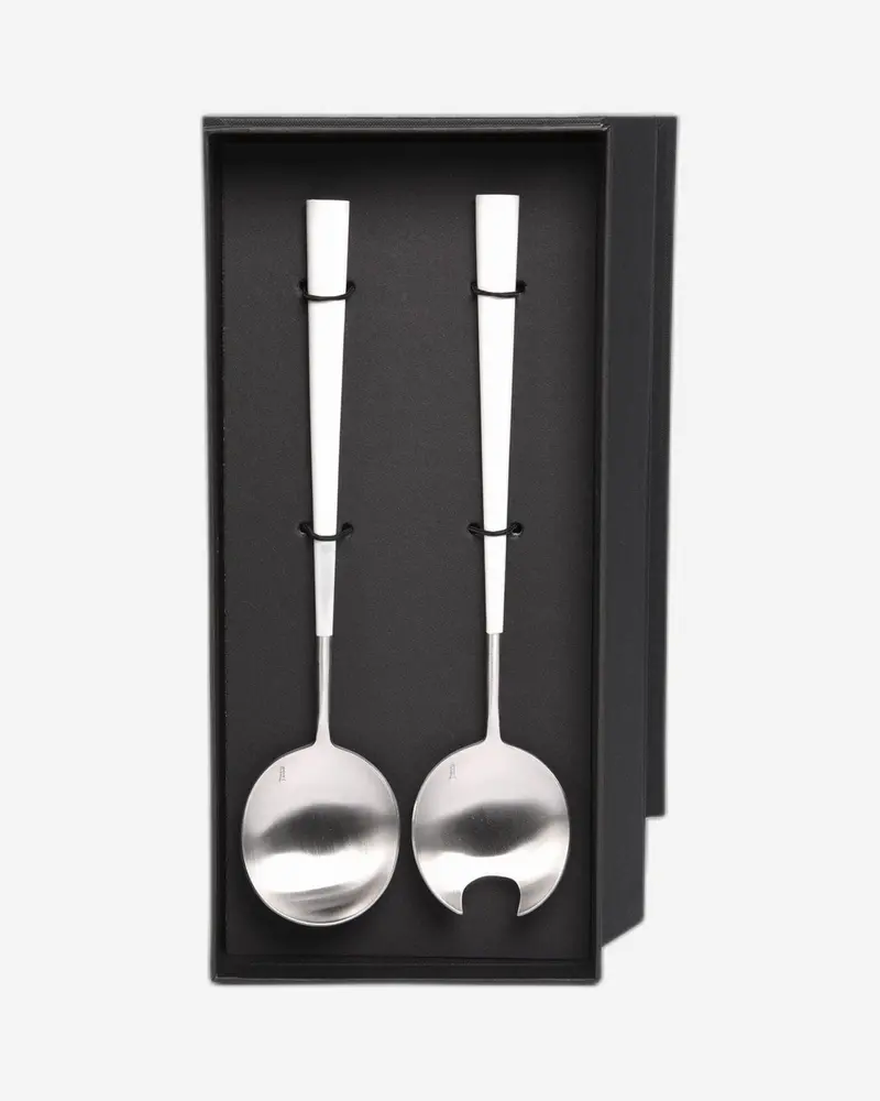 Belo Inox Neo White With Brushed Silver Salad Serving Set (2-Pc) – Minimalist Gift Box 1