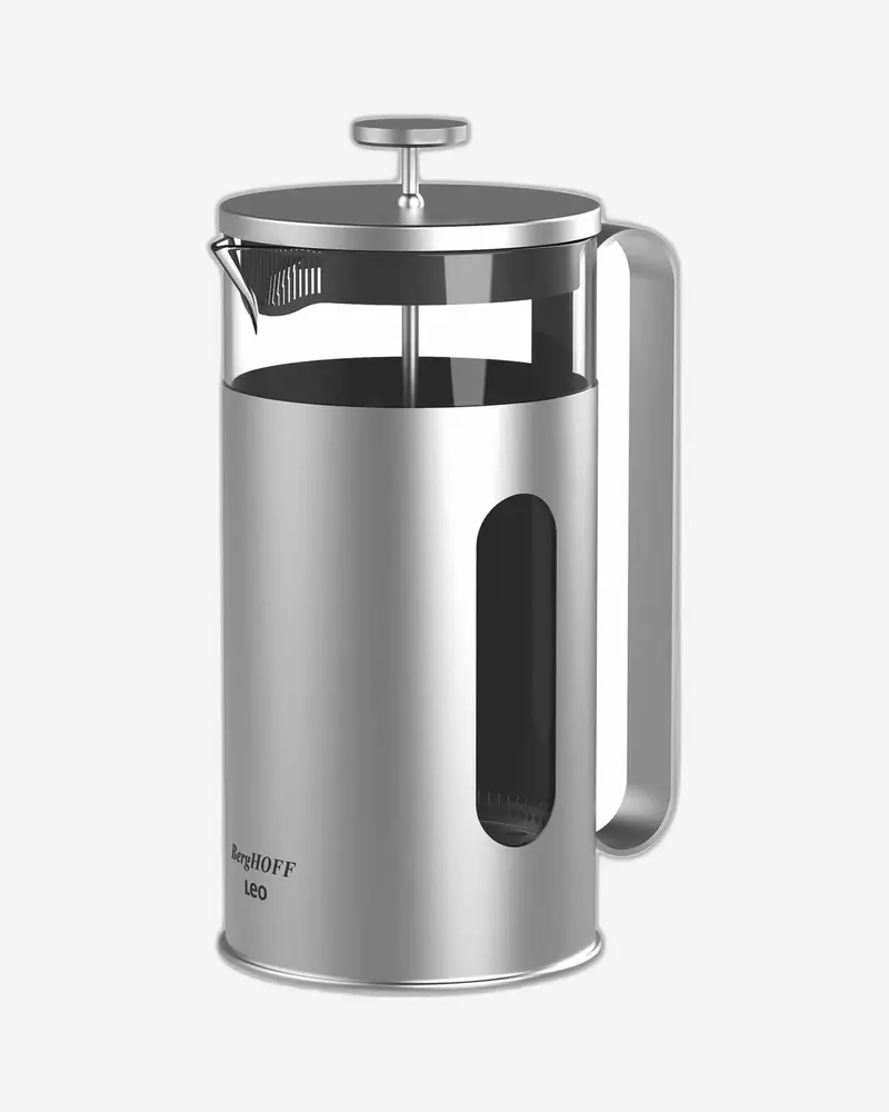 Berghoff 1-Liter French Press Coffee Maker – Stainless Steel & Glass 1