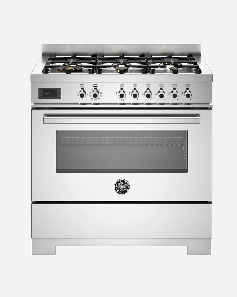 Bertazzoni 90Cm Silver 6-Burner Range Cooker With Electric Oven 1