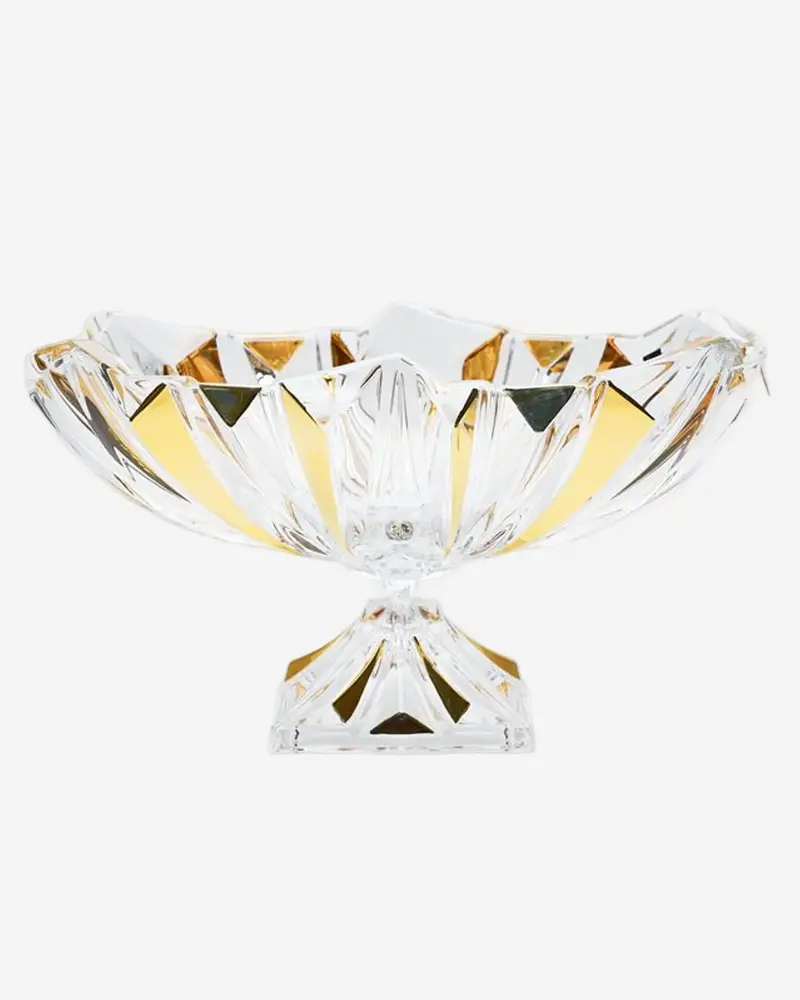 Bohemia Princess Oval Footed Bowl With Gold Accents 1
