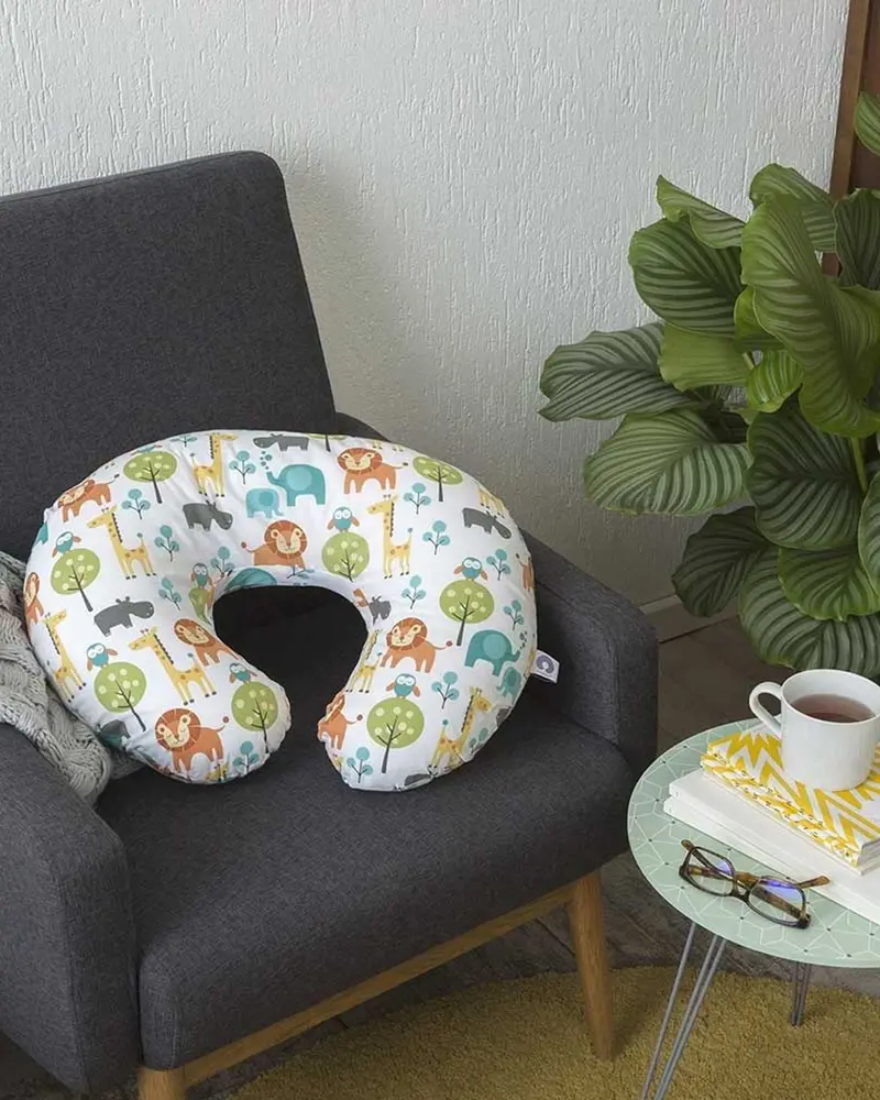 Boppy Pillow With Peaceful Jungle Slipcover – 0+ Month Nursing & Tummy Time Support 1