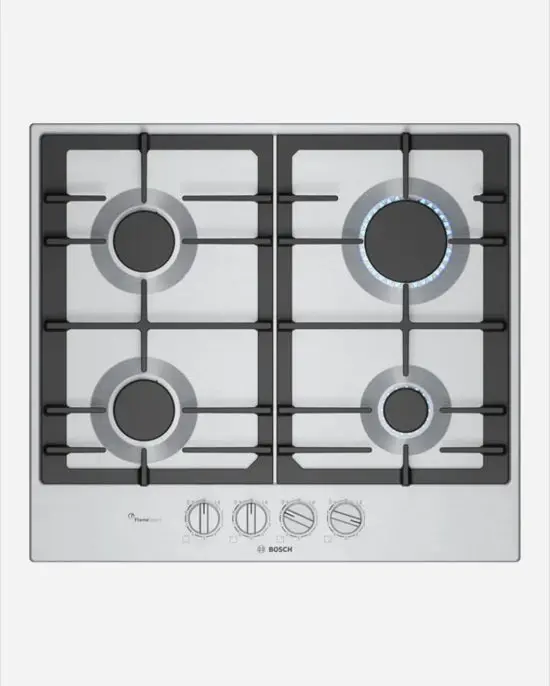 Bosch Flameselect 4-Burner Gas Hob – Stainless Steel 1