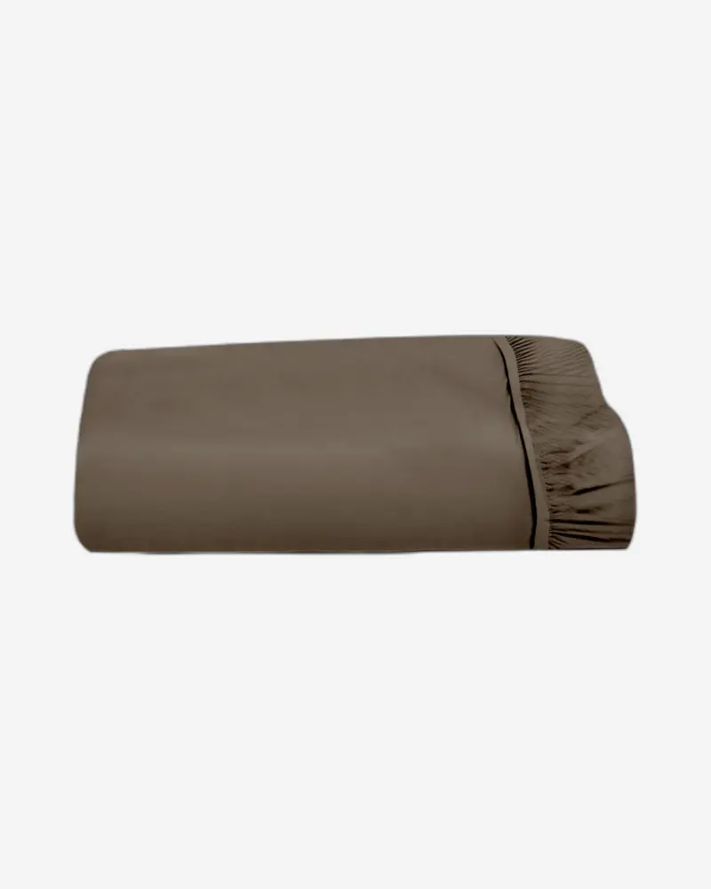 Brown Cotton Fitted Sheet – Rich, Neutral Super-Soft Bed Linen 1