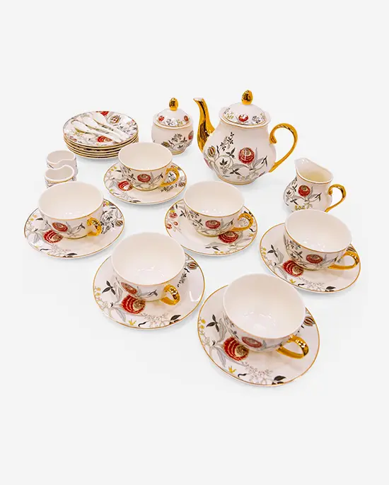 B&S 31-Piece Round Porcelain Tea Set 1