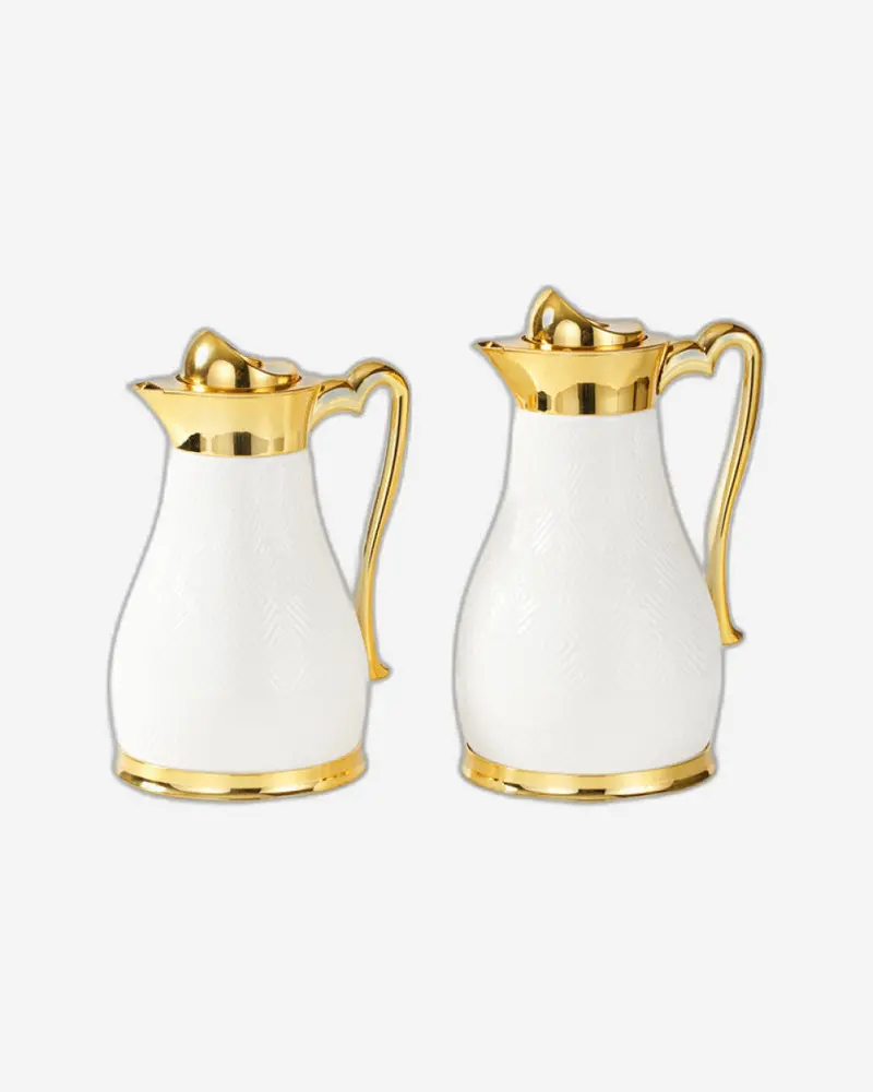 Chaoan Amber Dual-Size Flask Set – Ivory & Gold (1L + 750Ml) 1