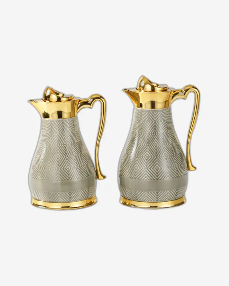 Chaoan Amber Two-Piece Flask Collection – Grey & Gold (1L + 750Ml) 1