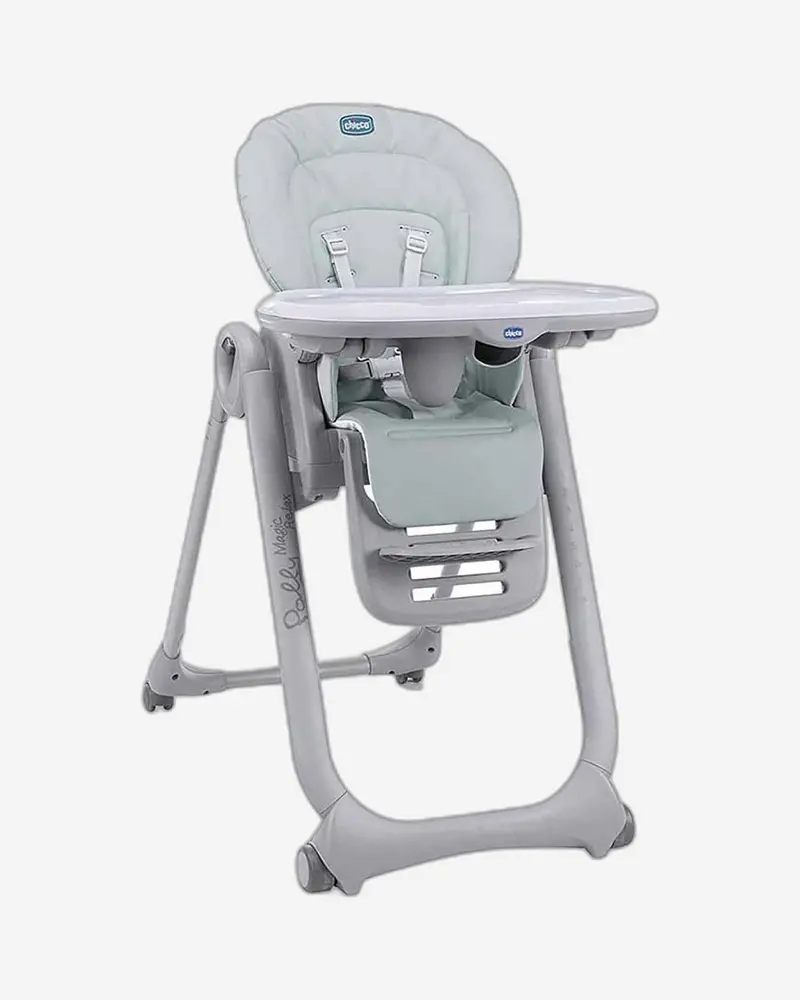 Chicco Polly Magic Relax High Chair – Antiguan Sky Blue Reclining Feeding Seat 1