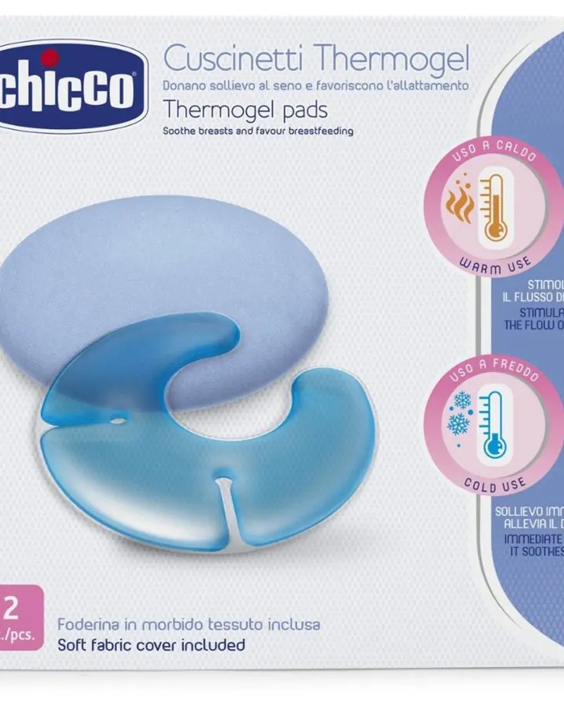 Chicco Soothing Thermogel Nursing Pads, Reusable Breast Comfort Inserts, 2-Pack 1