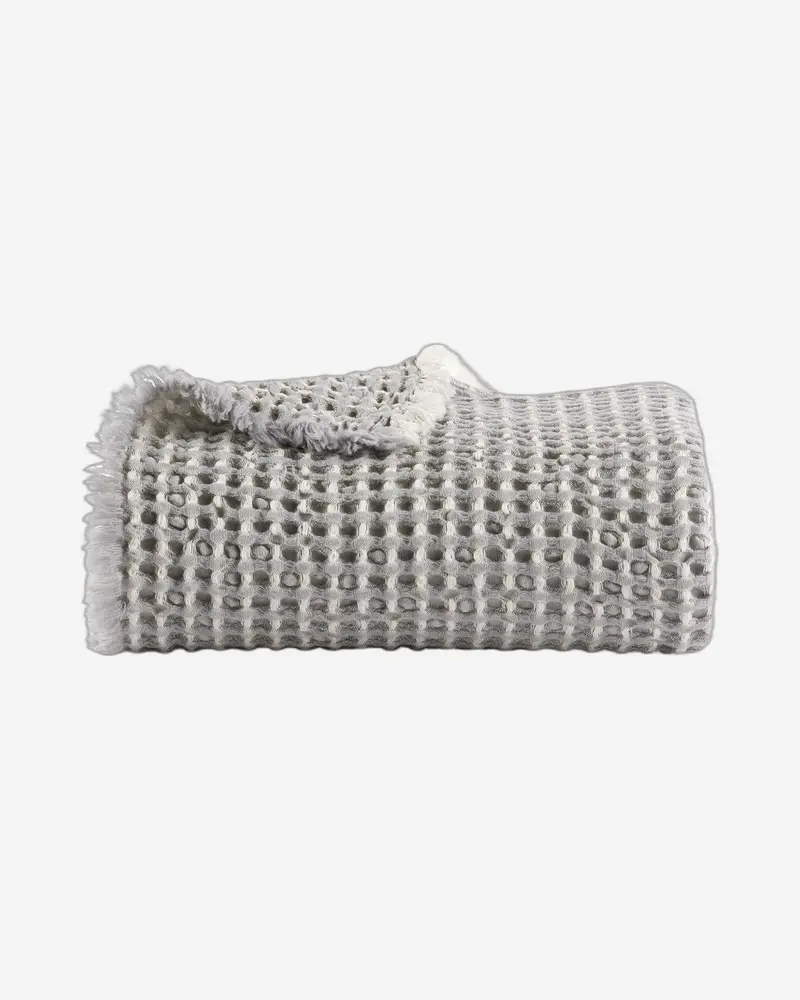 Christy Lisbon Grey Throw – Soft Cotton Blend Accent Blanket 1