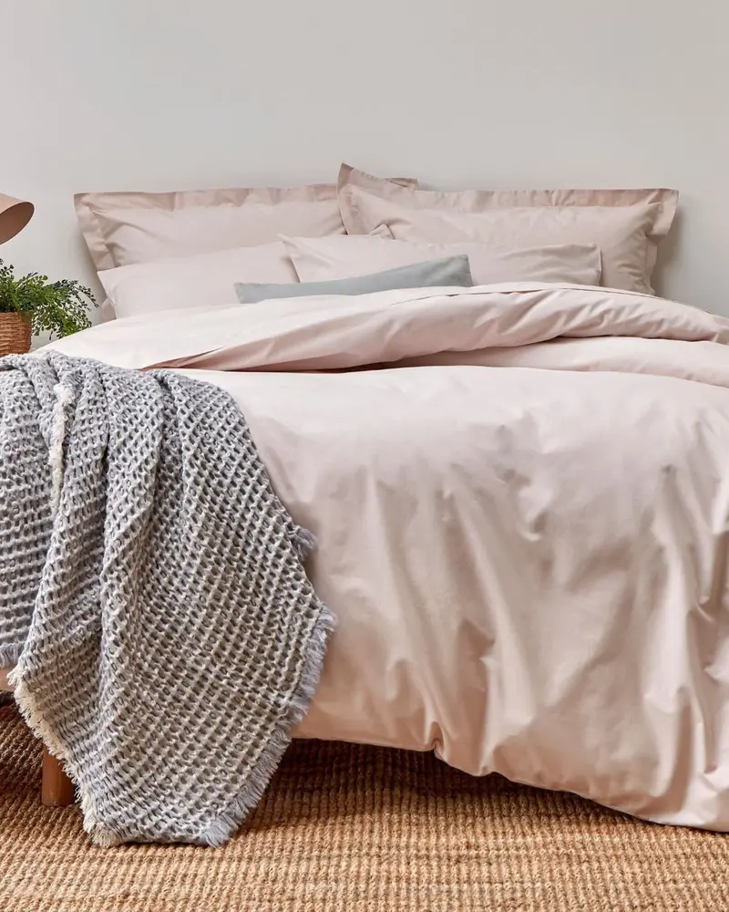 Christy Organic Cotton Duvet Cover – 200 Thread Count, Powder Pink 1