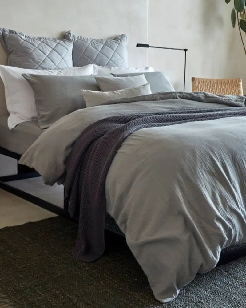Christy Organic Cotton Retreat Grey Duvet Cover 1