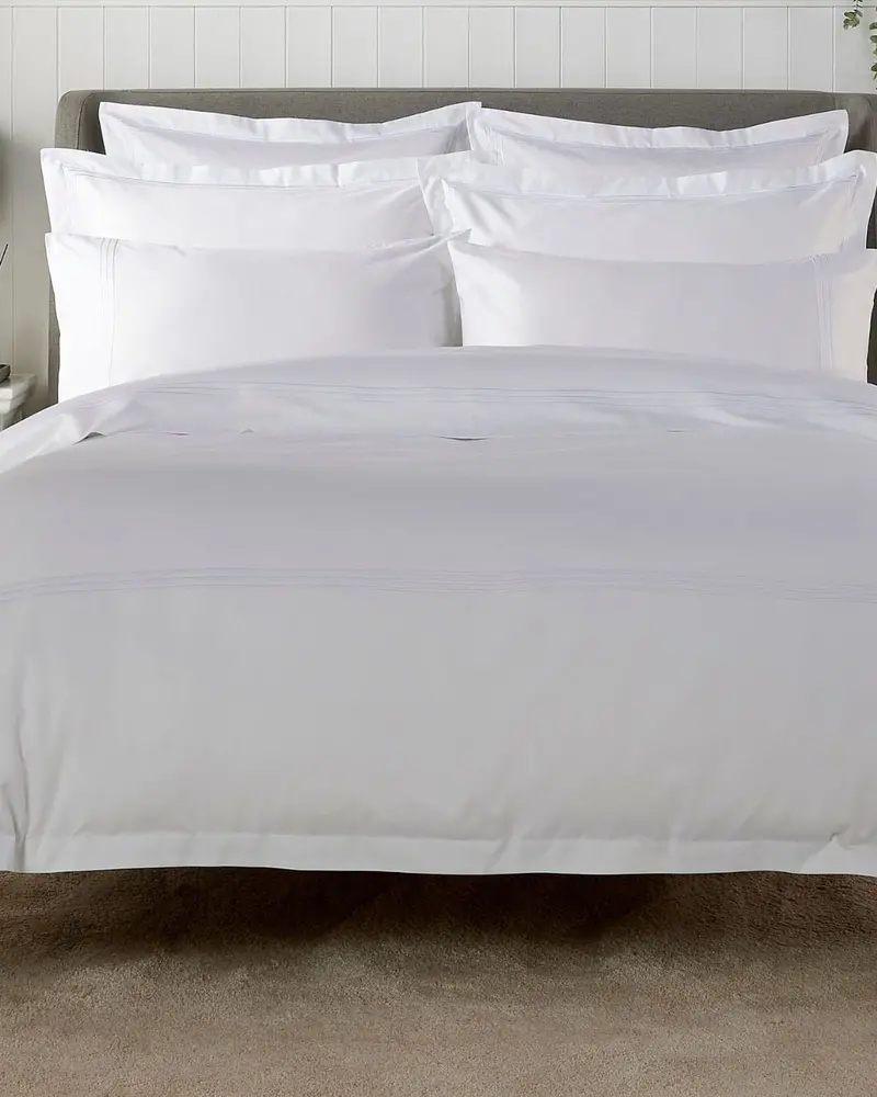 Christy Supima Cotton 500 Thread Count Duvet Set – White With Embroidered Detail 1