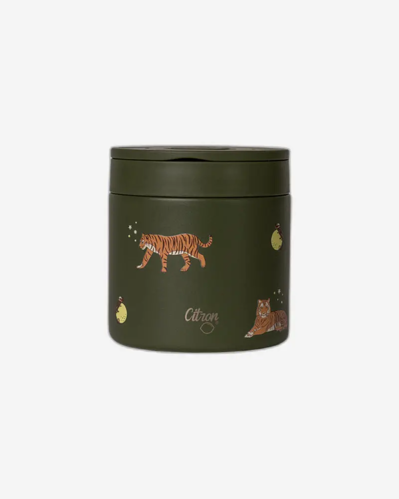 Citron Tiger/Green 350Ml Food Jar – Sealed Storage For Snacks & Meals 1