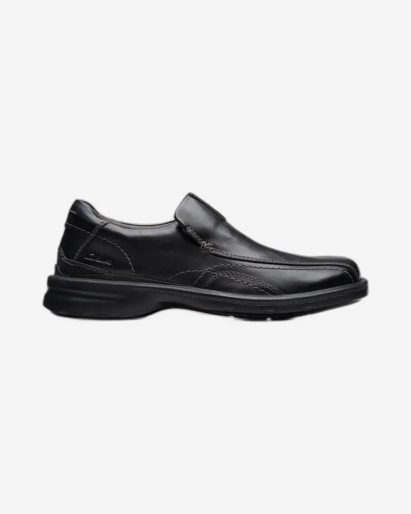 Clarks Gessler Step Men’S Black Leather Dress Shoes – Wide (H) Fit 1