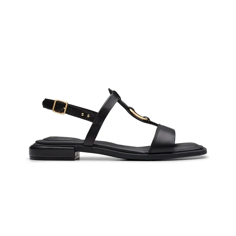 Clarks Women'S Ariany Sling Sandal In Black Leather – Standard Width 1