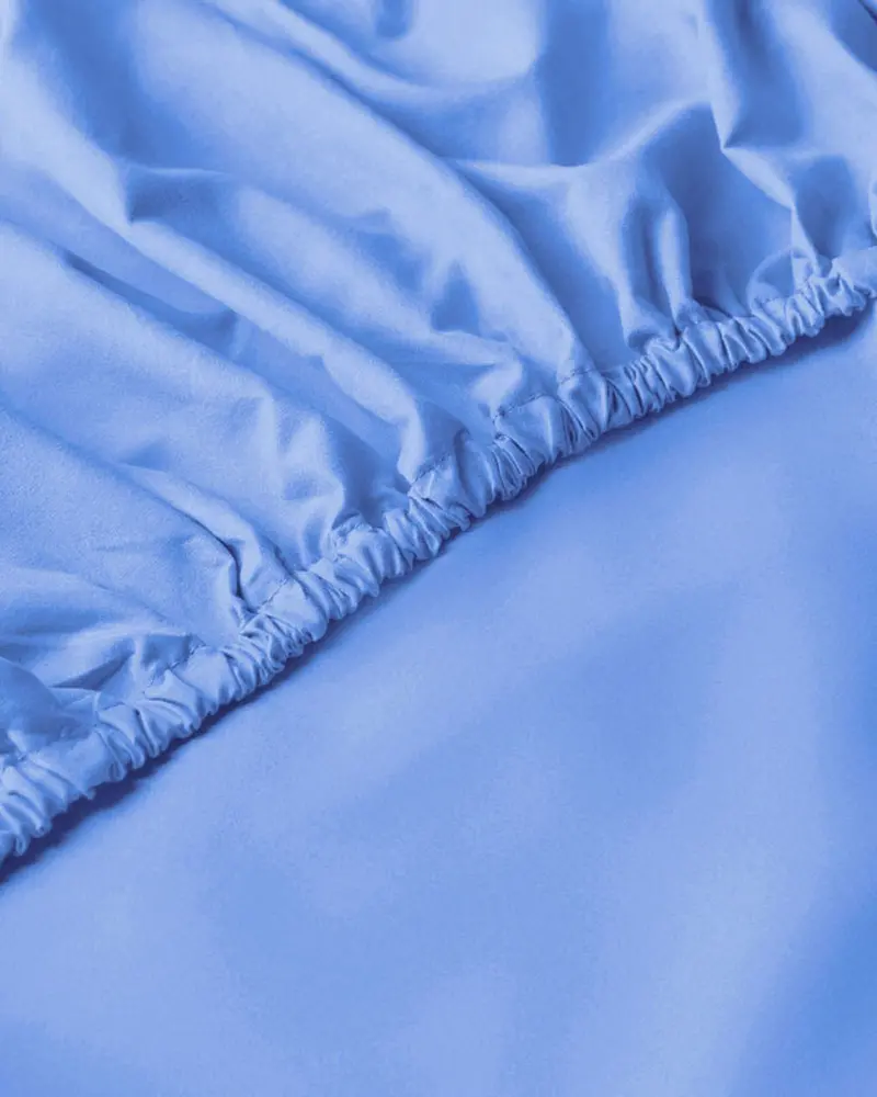 Classic Blue 300Tc Satin Cotton Fitted Sheet Set (3-Piece) 1