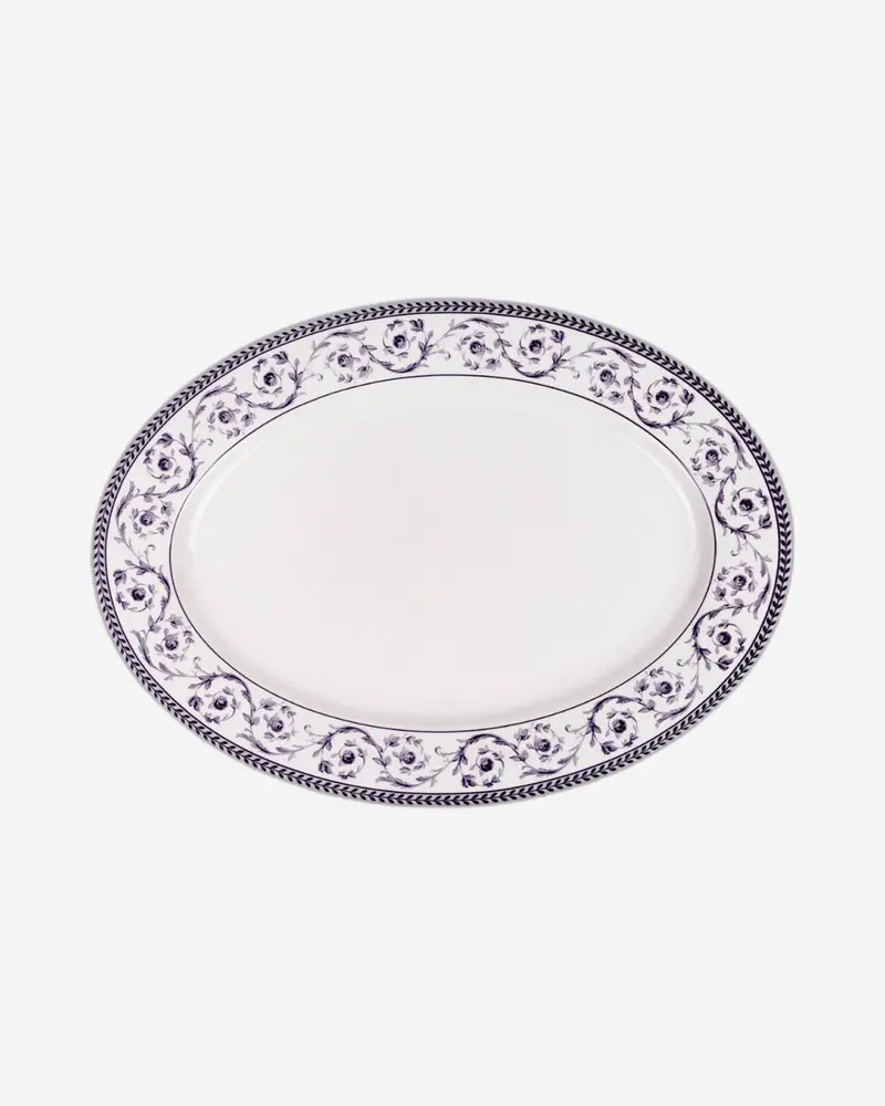 Claytan Callista Purple & White Hand-Glazed Oval Platter – 14.2 Inch 1