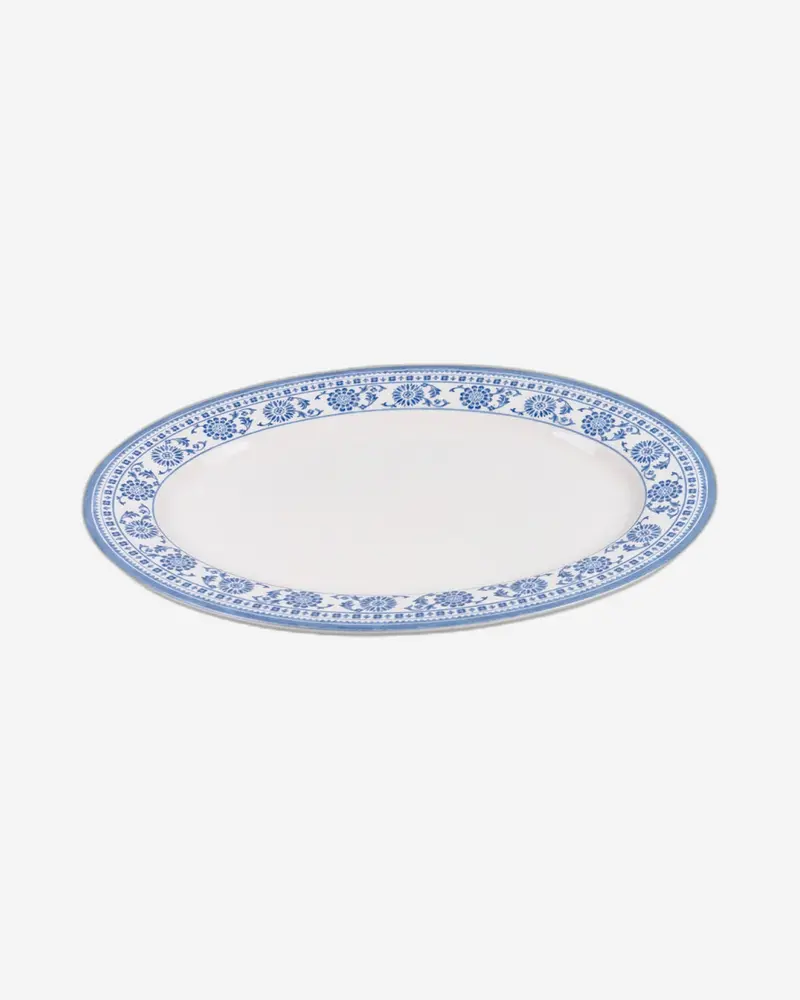 Claytan Plethora Hand-Glazed Grey & White Oval Platter – 14.2 Inch 1