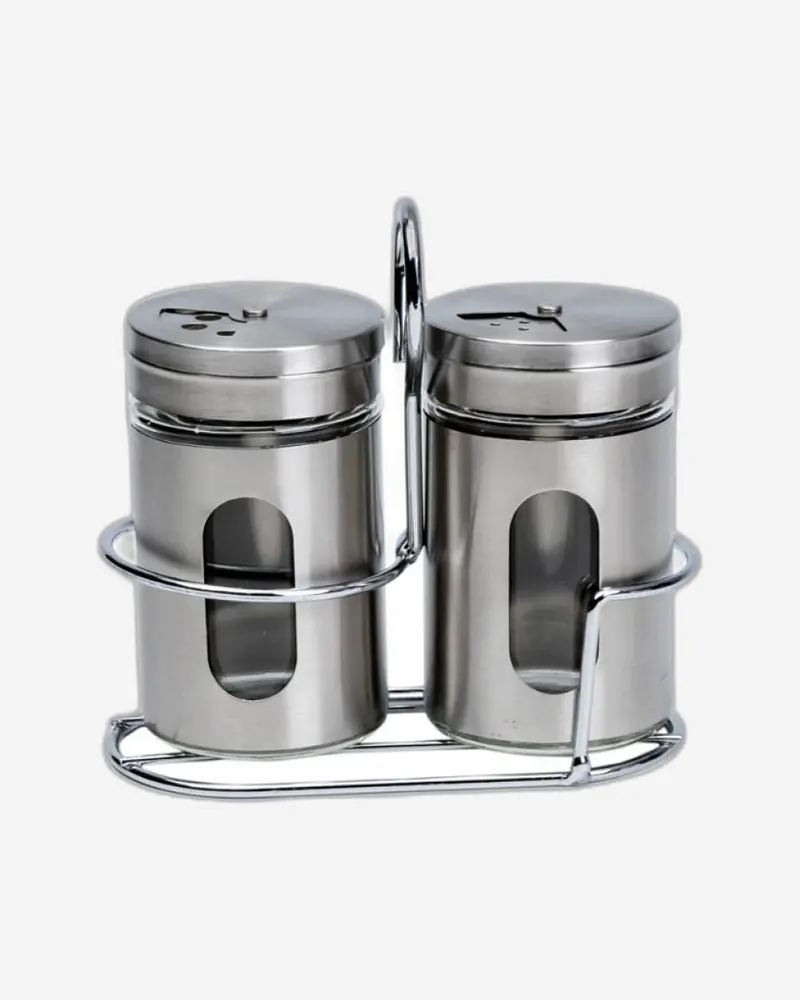 Cuisine Art 2-Piece Silver-Tone Salt & Pepper Shaker Set – 100Ml Size 1