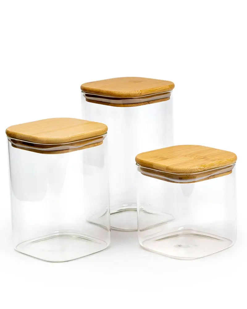 Cuisine Art 3-Piece Square Airtight Storage Jar Set 1