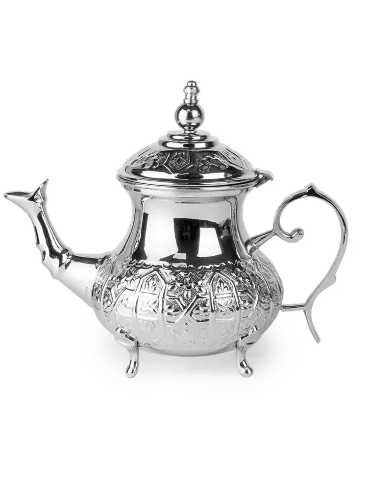 Cuisine Art Zwin Grand Moroccan Teapot – 875Ml Silver-Plated Ceramic, Heritage Style 1
