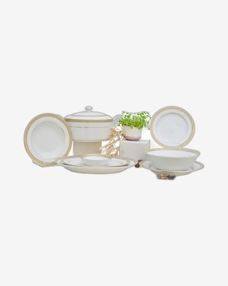 Dankotuwa 59-Piece Gold-Tone Dinner Set – Egypt History Theme 1