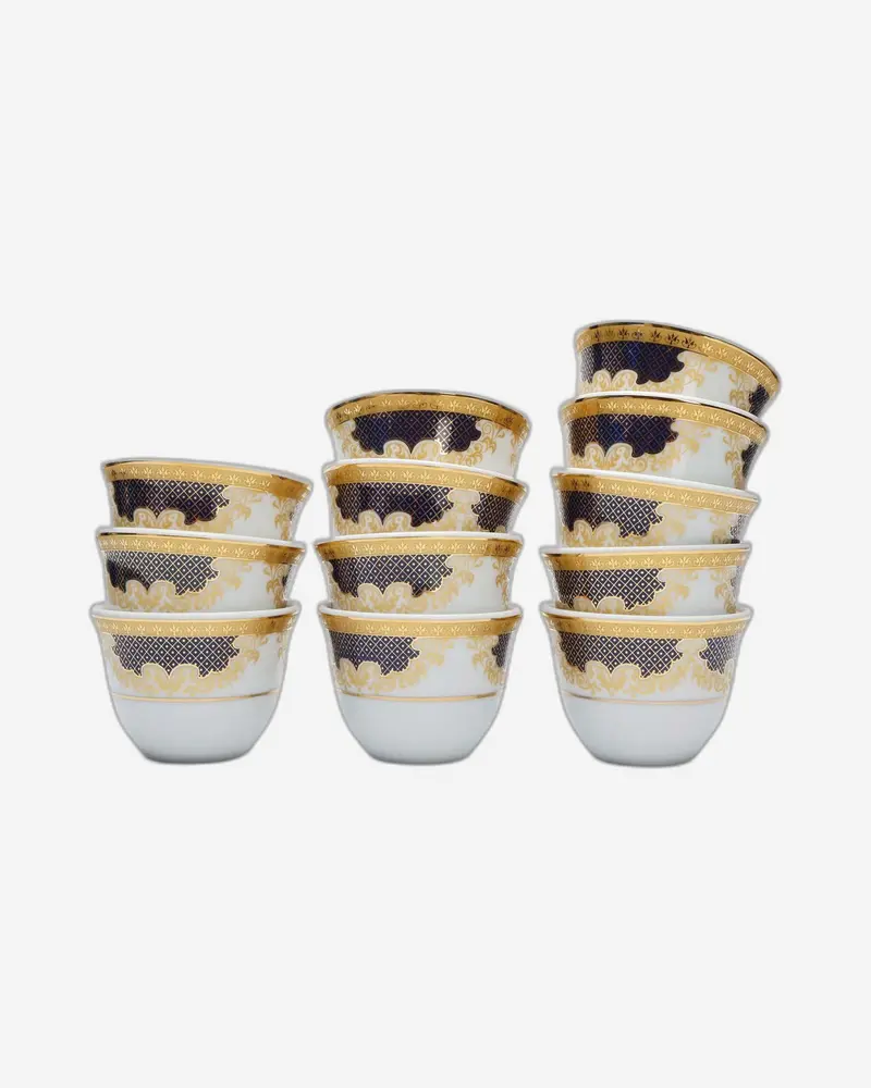 Dankotuwa Cawa Mug Set – 12-Piece Mersin Pattern 1