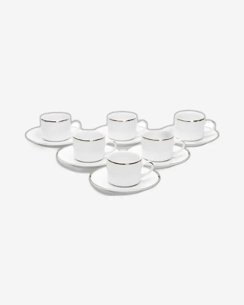 Dankotuwa Ceramic Plate Set – 12-Piece (6 Dinner + 6 Band Plates) 1