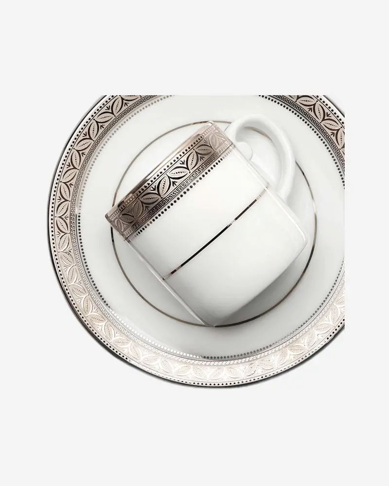 Dankotuwa Espresso Cup Set – 12-Piece Samara Design (6 Cups + 6 Saucers) 1