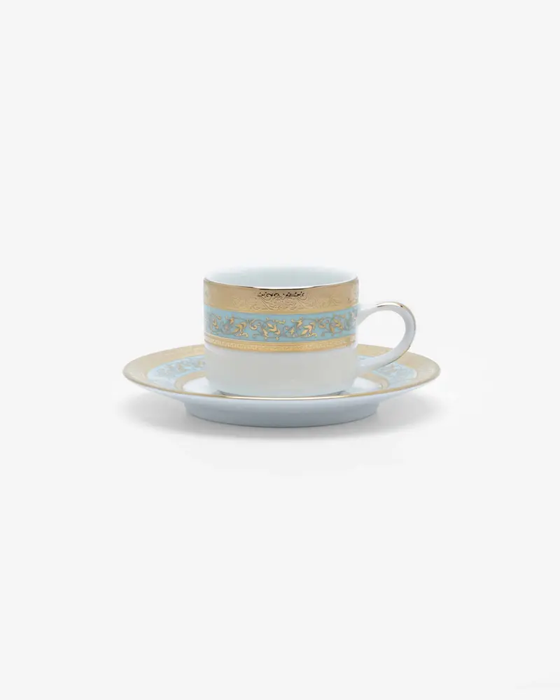 Dankotuwa Evarmin16 Gold Coffee Cup And Saucer Set – Premium Porcelain Pair 1