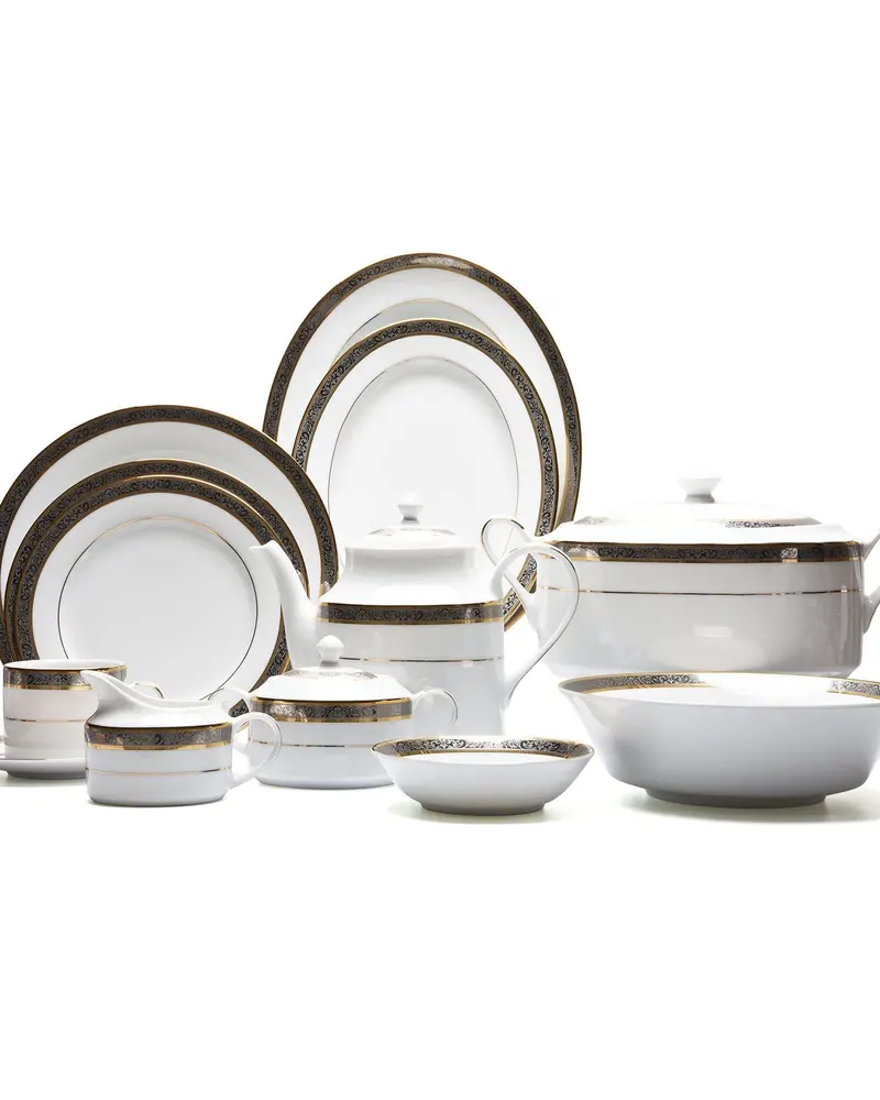 Dankotuwa Golden Platinum 59-Piece Luxury Dinner Set 1