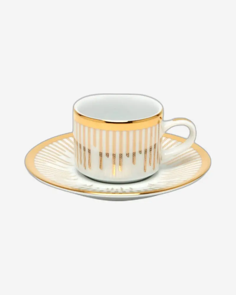 Dankotuwa Kane Gold Coffee Cup & Saucer Set – 6 Cups + 6 Saucers 1