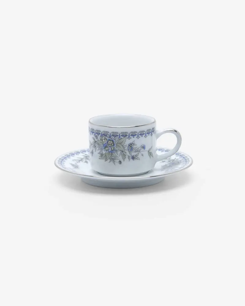 Dankotuwa Treasure Blue Coffee Cup And Saucer Set – Handcrafted Ceramic Duo 1