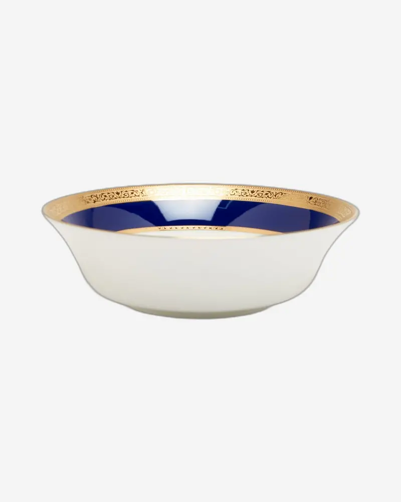 Dankotuwa Victorian Cobalt Salad Bowl – Large Size With Gold Accents 1