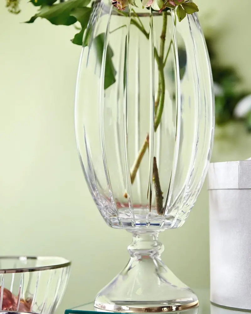 Decorium Accademia Platinum Decorative Vase – Sleek Metallic Finish 1