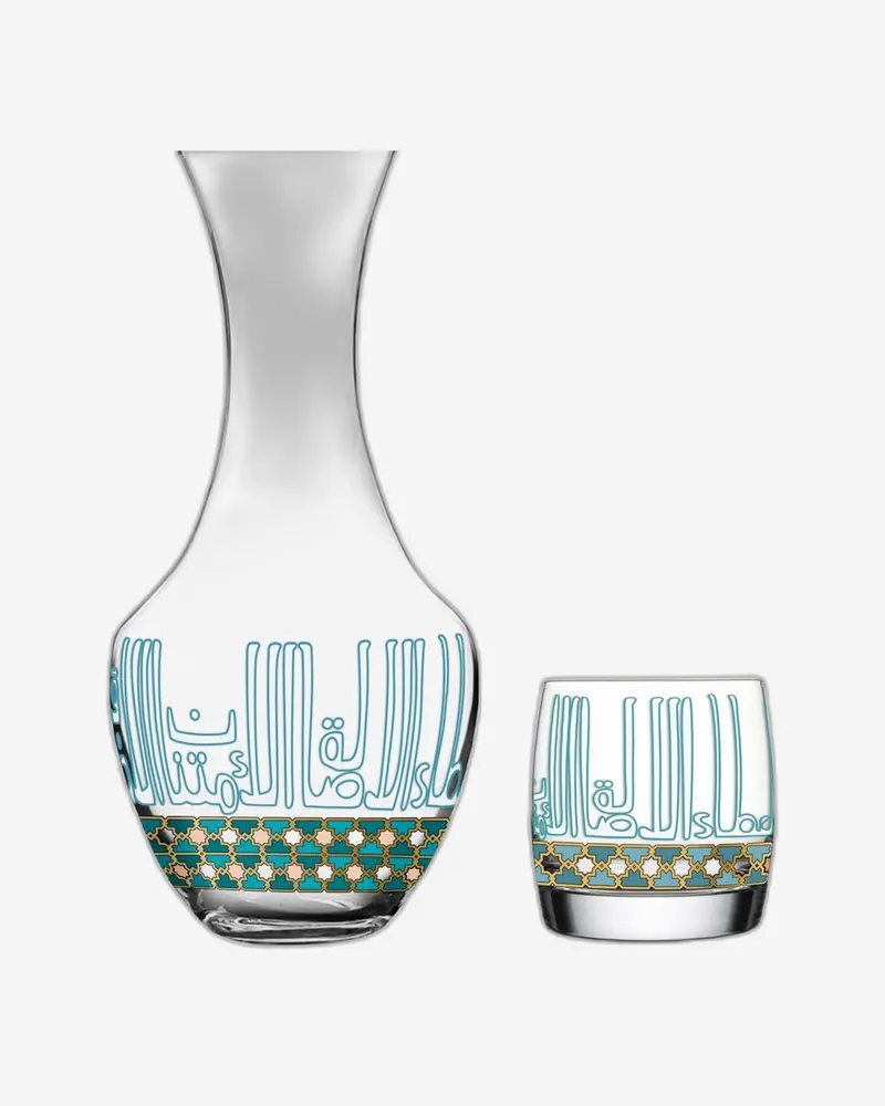 Dimlaj Asala 5-Piece Drink Set In Gold And Emerald Green 1