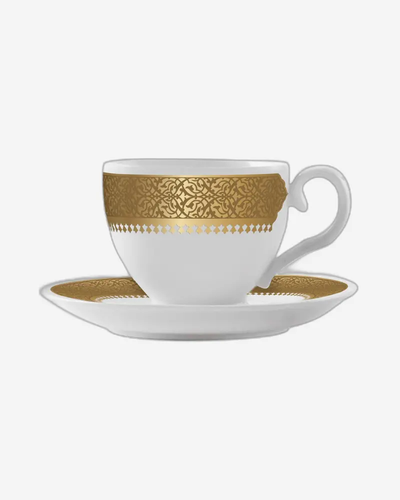 Dimlaj Cordoba Turkish Coffee Cup Set — Gold Accented (6-Piece) 1